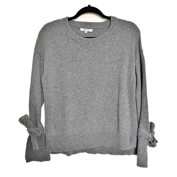 MADEWELL Tie-Cuff Gray Pullover Sweater - XSmall - Picture 3 of 10